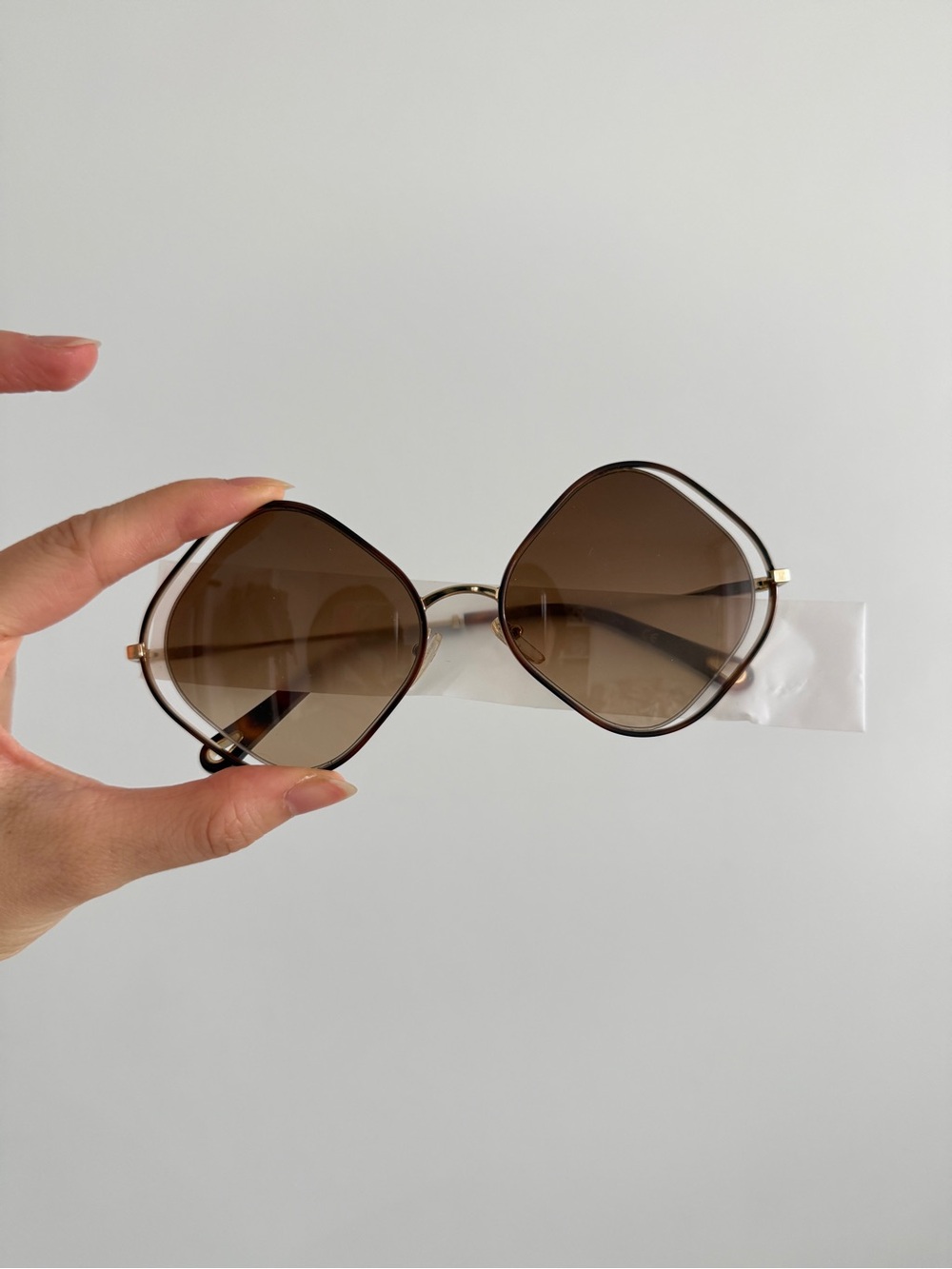 Chloe Brown Geometric Sunglasses